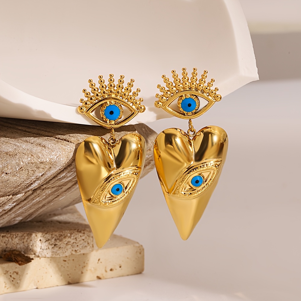 Vintage Devil's Eye Pendant Earrings, Exquisite Gift for Halloween